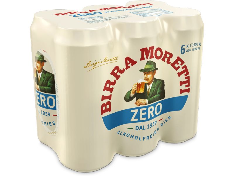 Birra Moretti Bier Zero 6 x 0.5 l Alkoholfreies Lagerbier