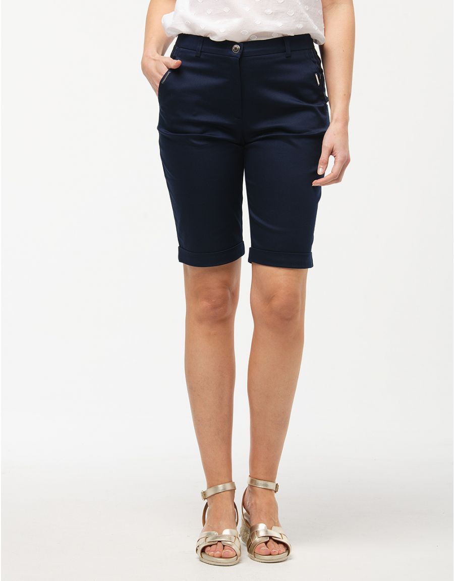 Bermuda coton marine