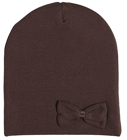 Racing Kids Mütze - 2-lagig - Chocolate Brown. Schleife