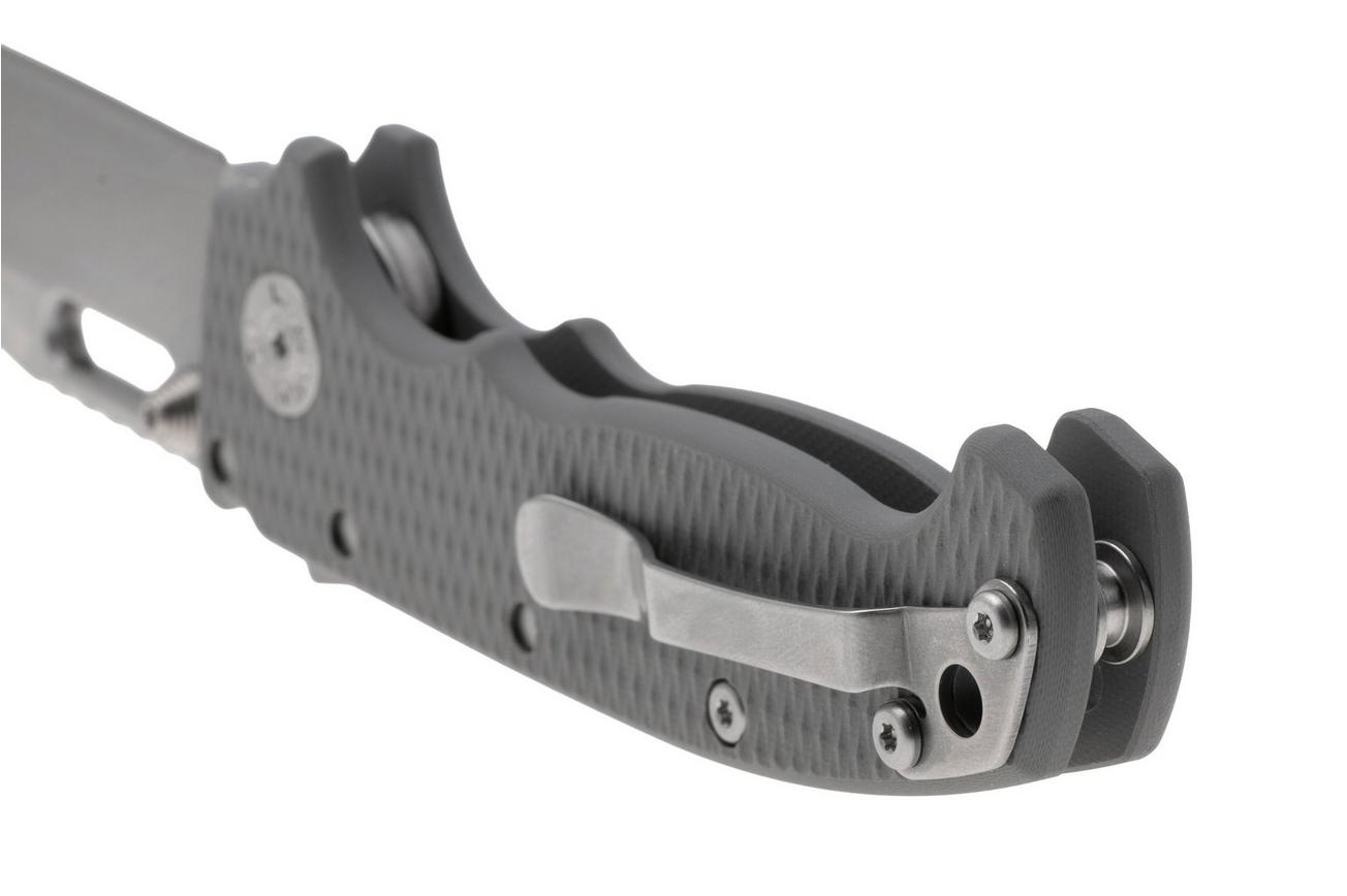 Demko MG AD20 Shark-Lock, Stonewashed MagnaCut Clip Point, MGAD20-MAG-GRY-G10, Grey G10 zakmes