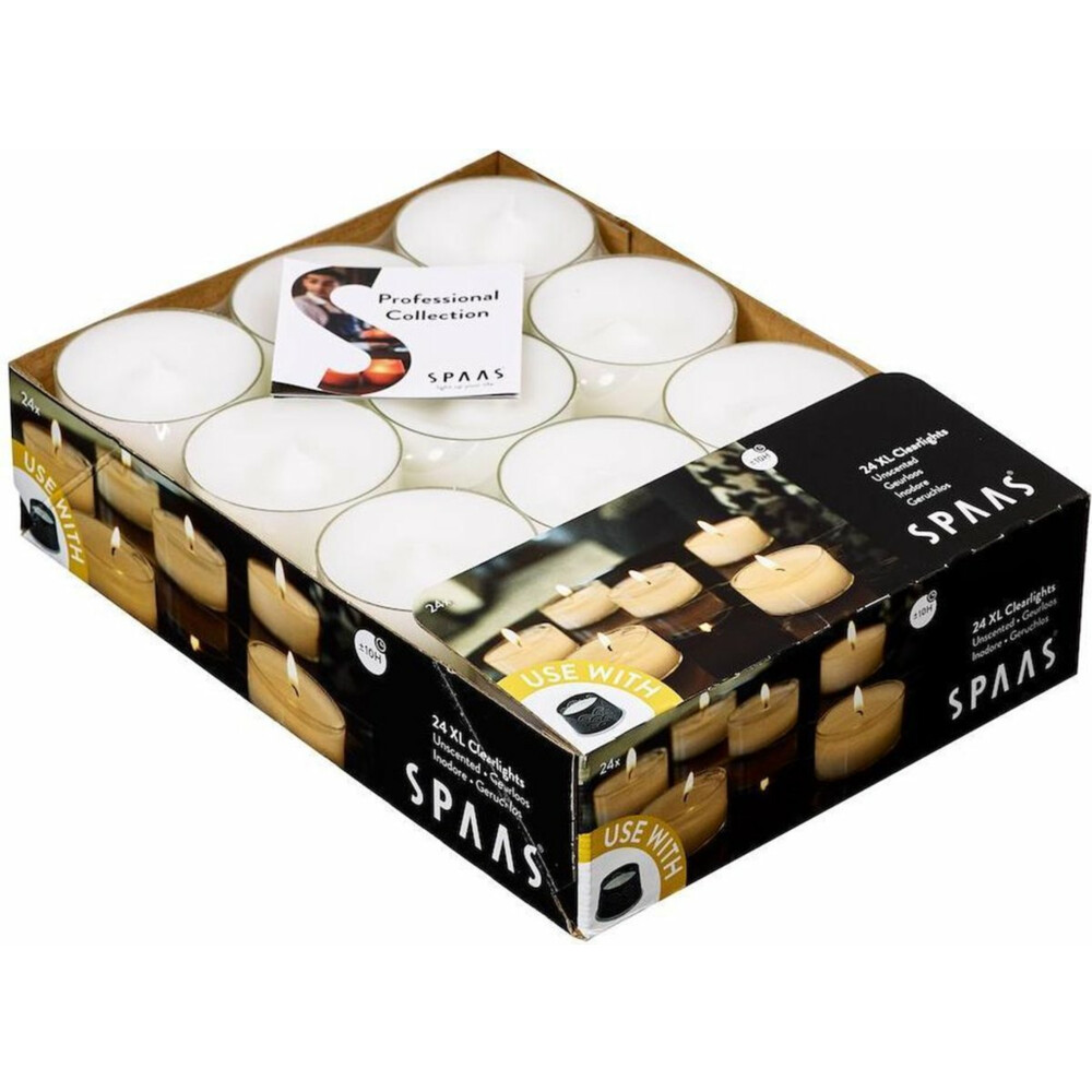 SPAAS Theelichten Maxi Wit 10 Branduren24 stuks