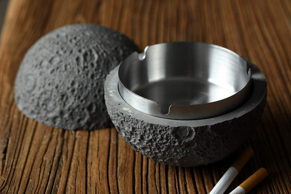 Designer Aschenbecher mit Deckel Outdoor Deko Mond Aschenbecher - Anthrazit
