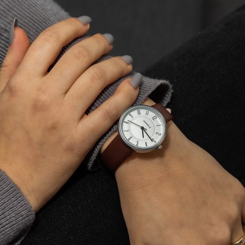 Montre Femme COMELY bracelet Cuir Marron