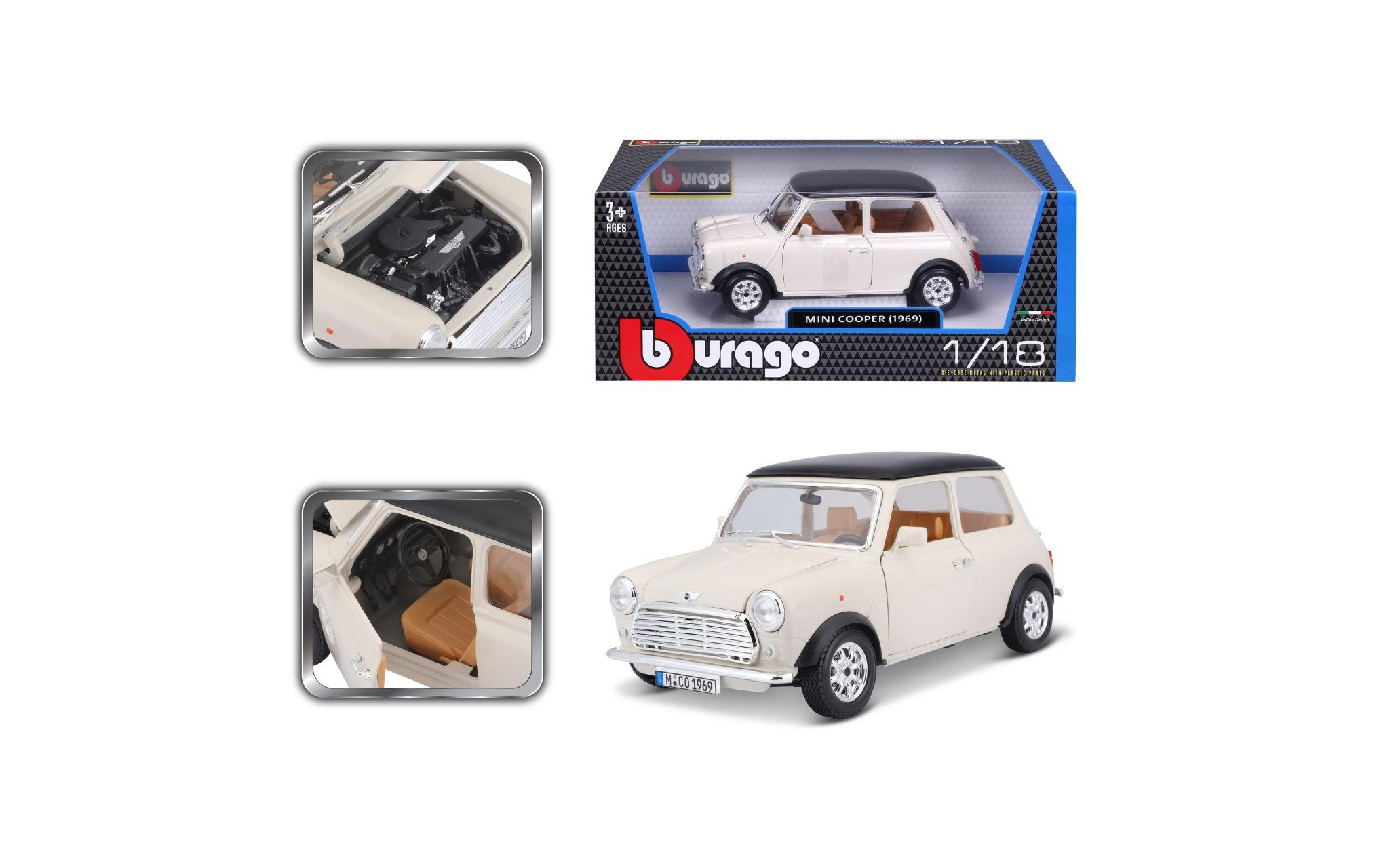 Mini Cooper 1969 Beige 1:18Sammlermodell im Massstab 1:18