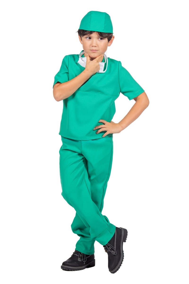 Chirurg Kostuum Groen Kind 4 delig