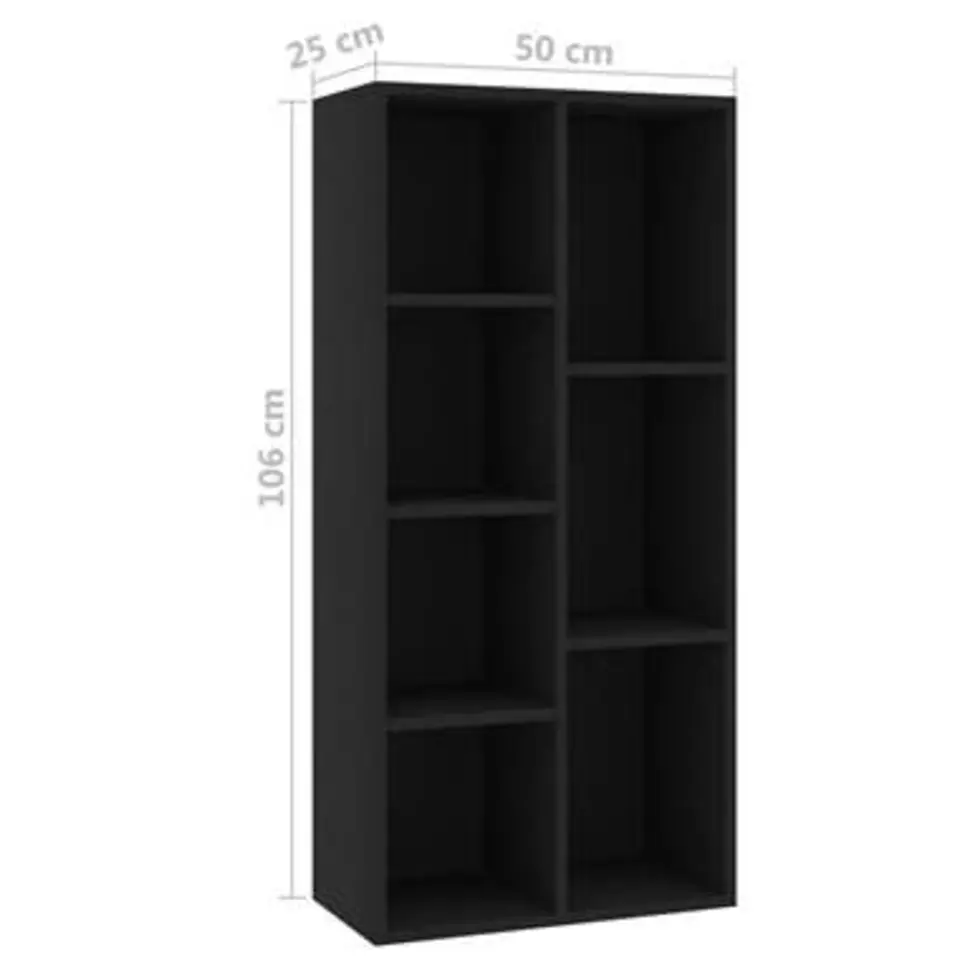 vidaXL - Boekenkast - Zwart - Bewerkt hout