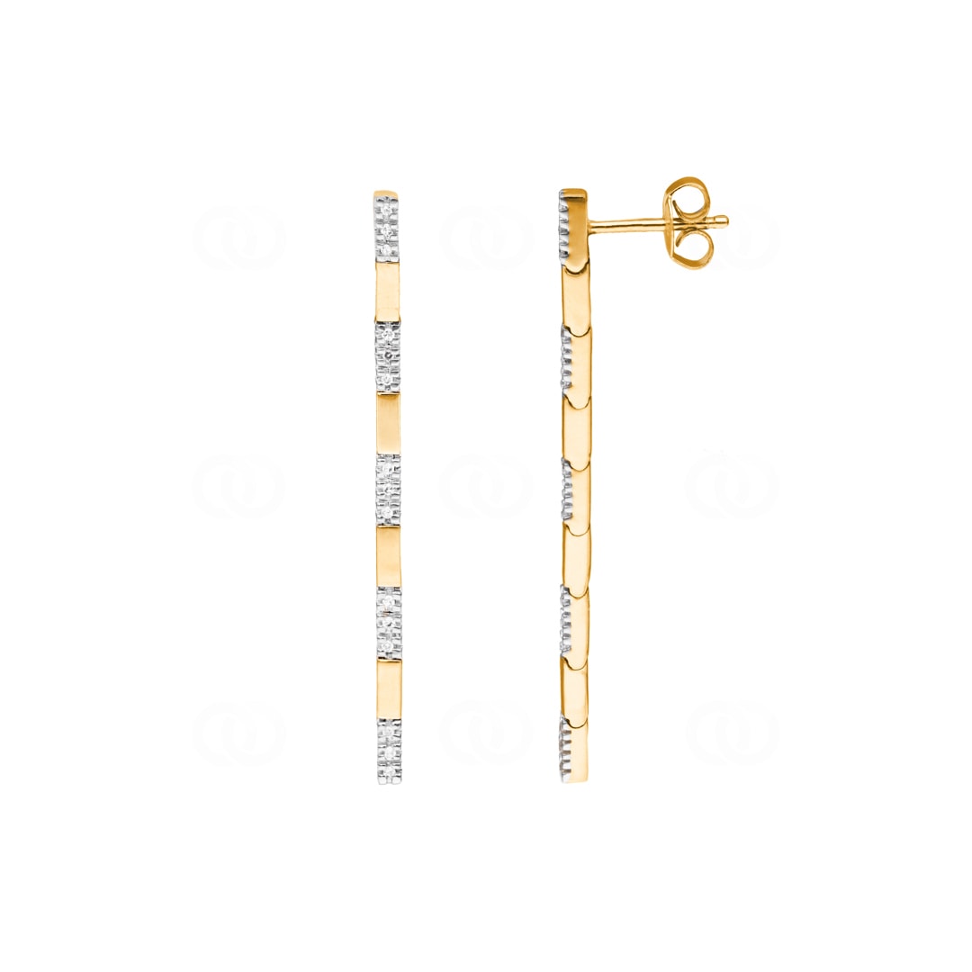 Ohrhänger 750/18 K Gelbgold mit Diamanten 0.11 ct H/si