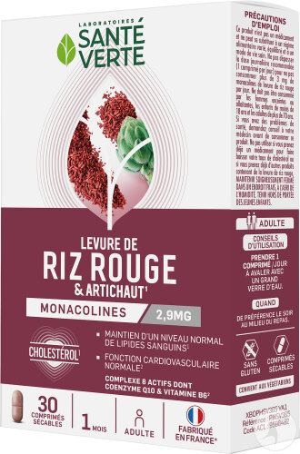 Santé Verte Levure De Riz Rouge Et Artichaut Cholestérol 30 Comprimés