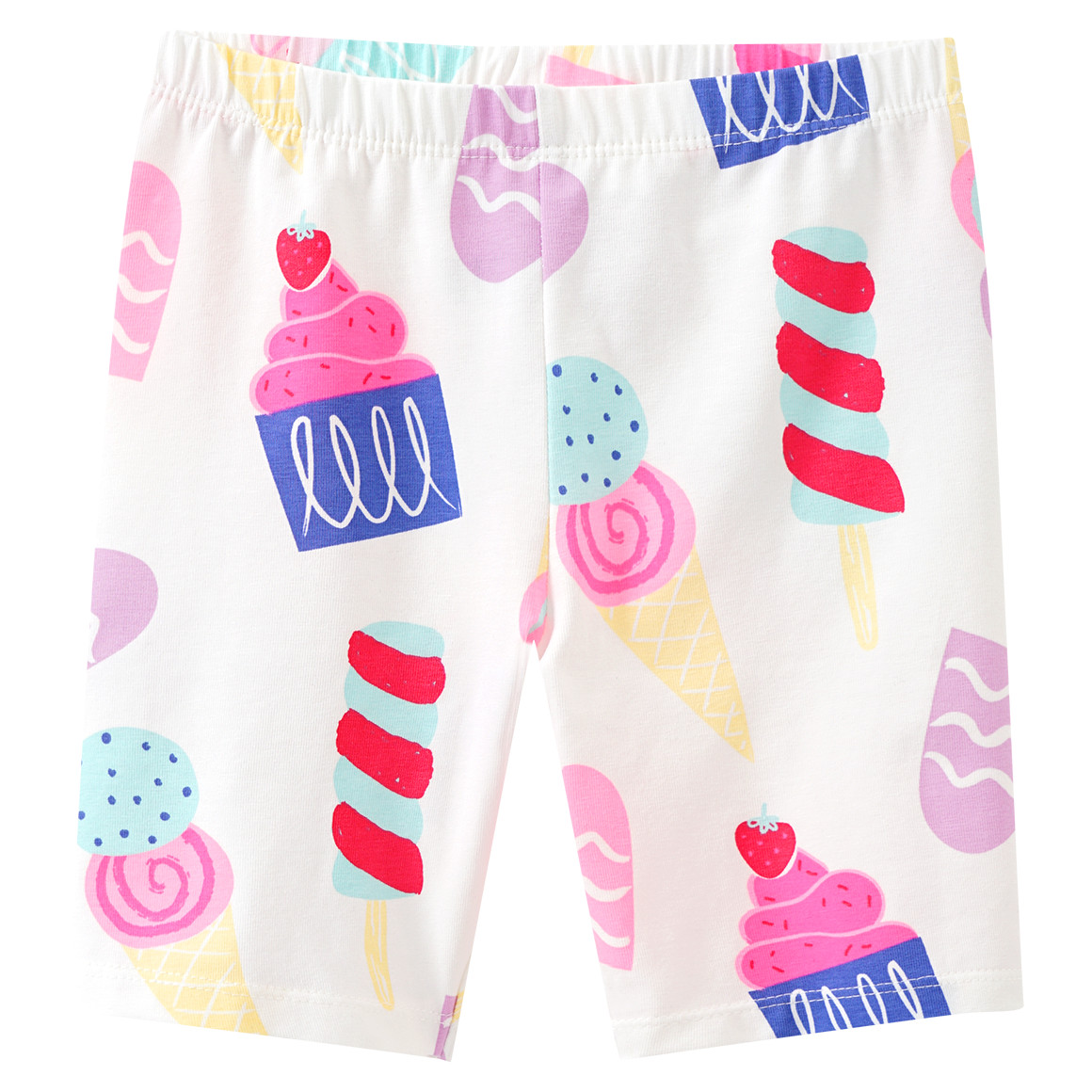 Famy 3 Mädchen Radler mit bunten Motiven rosa / helltürkis / weiss