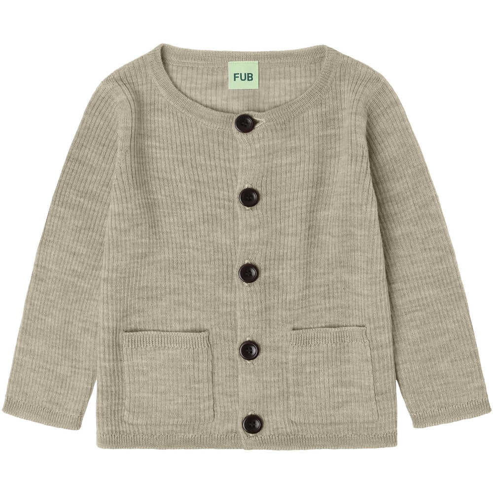 Køb FUB Oat Melange Baby Rib Cardigan