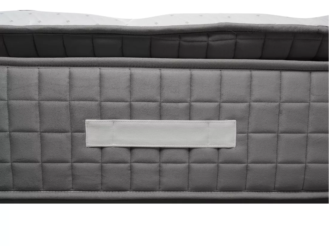 Ensemble 140 x 190 cm sommier coffre blanc + matelas hybride ressorts ensachés 7 zones et mémoire de forme ép.28cm - MARANI de YSMÉE