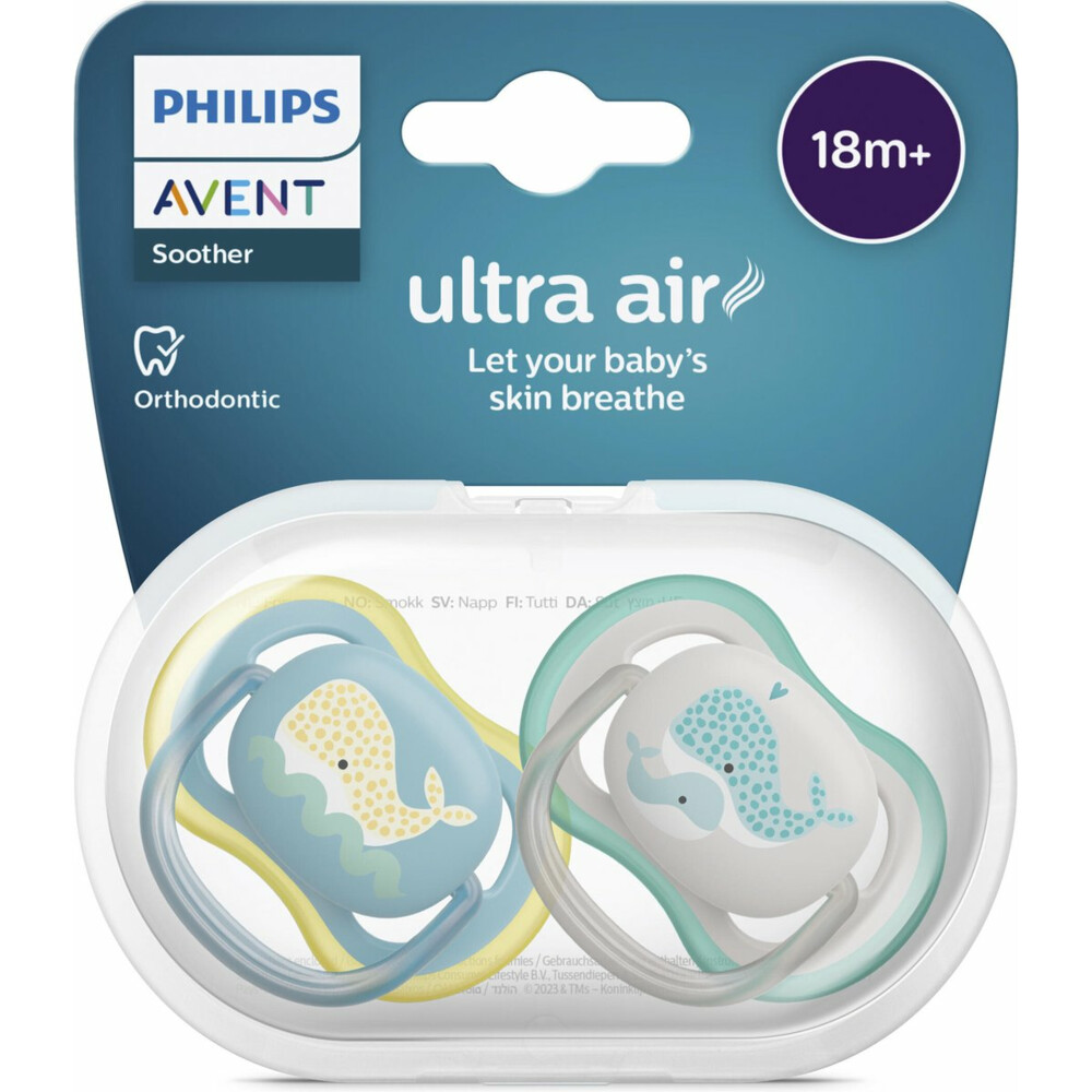 Philips Avent Fopspeen Ultra Air 18+ mnd Walvis2 stuks