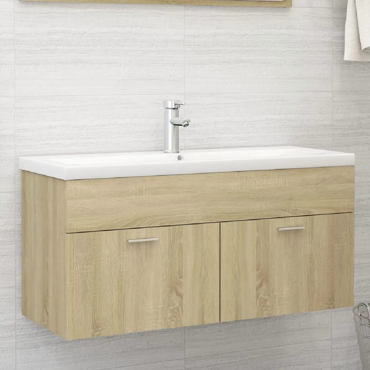 vidaXL Armoire d'évier - Chêne sonoma