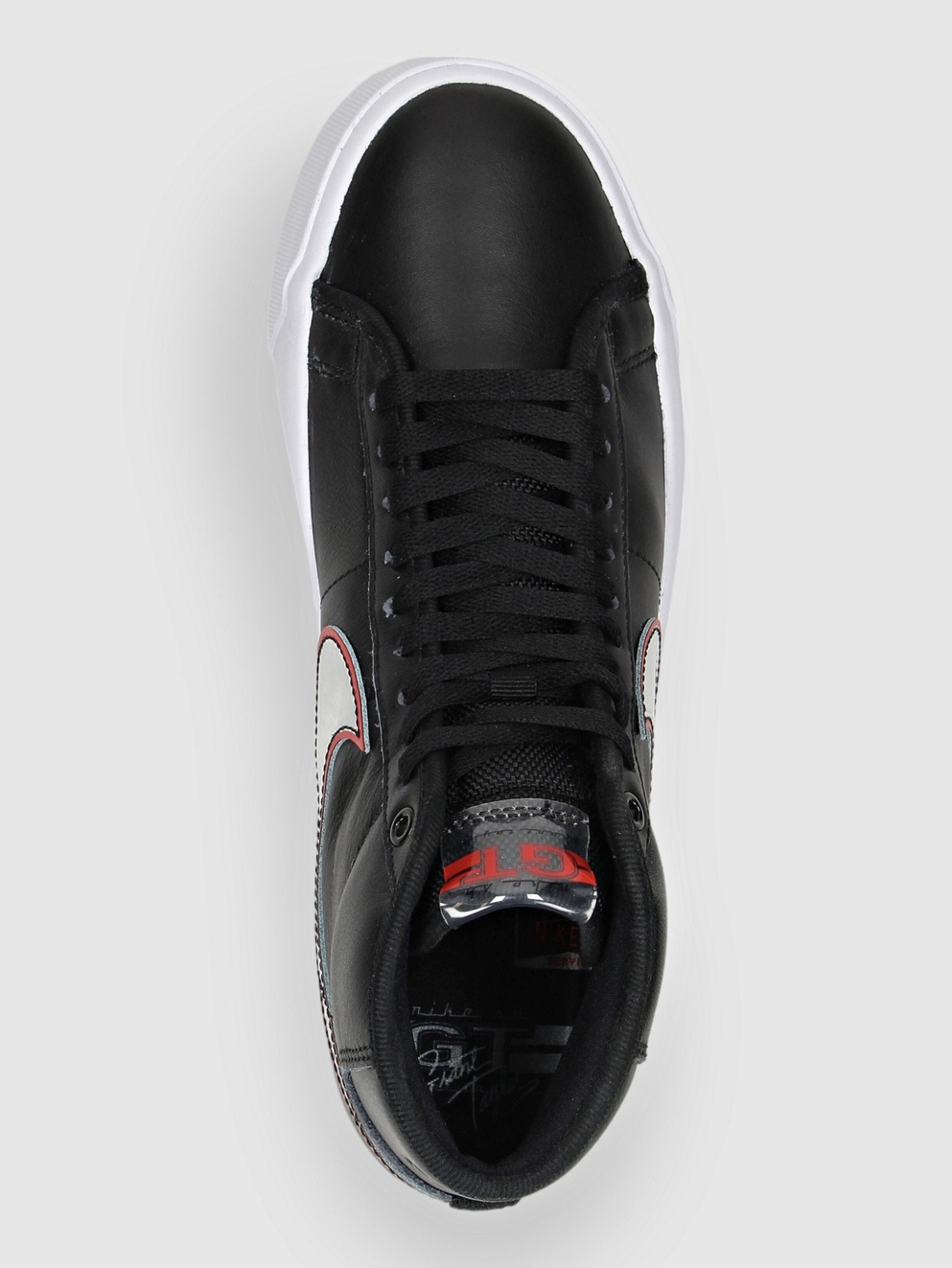 Nike Zoom Blazer Mid Pro Gt Skate Shoes black/mtlc sil/un red/wht
