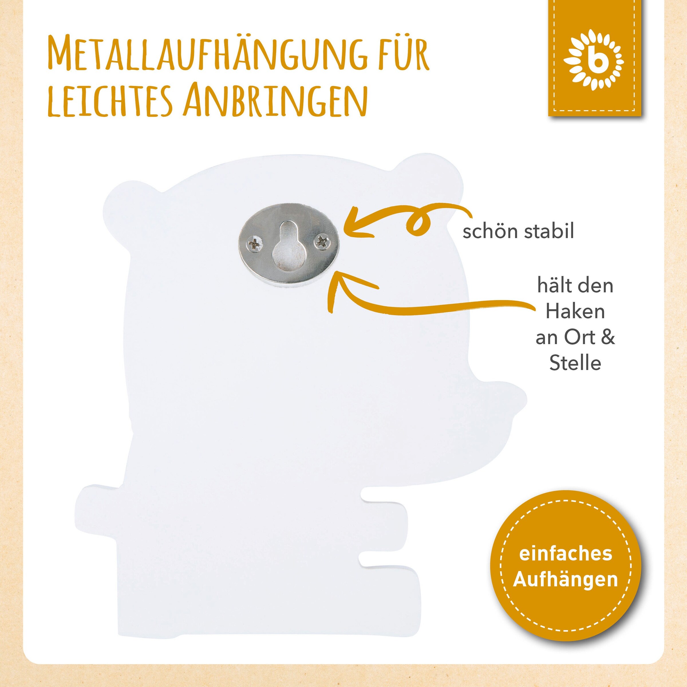Bieco Kindergarderobe Panda Weiß
