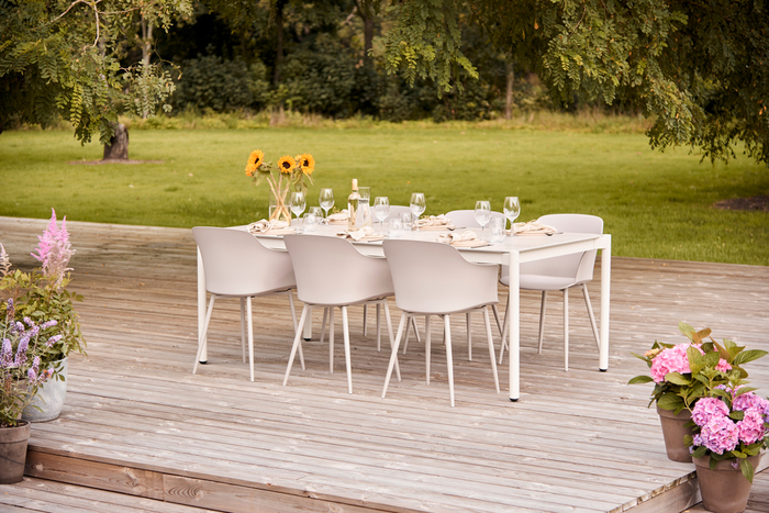 Havebord 205 x 104 cm i Grey Stone Look