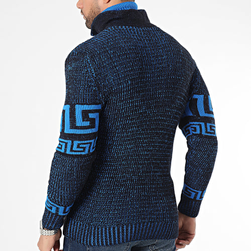 Pull Col Amplified Noir Bleu