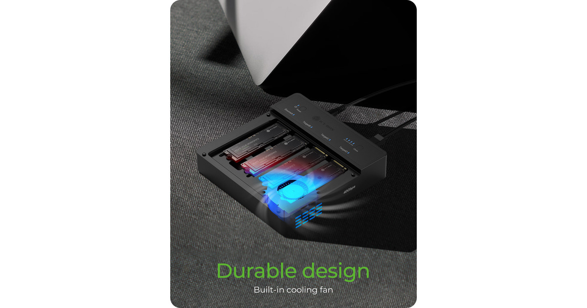 ICY BOXIB-4013MCL-C4 4-Bays USB4® Duplicator (1:3 klonen) dockingstation  (Zwart)