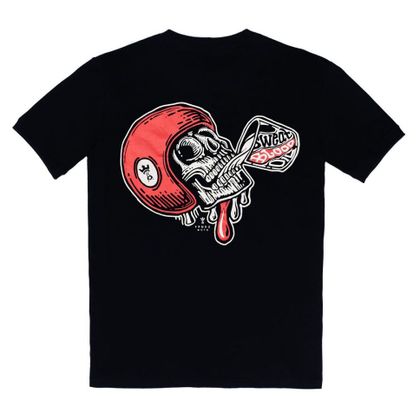 T-Shirt manches courtes Pando Moto MIKE RED SKULL - Noir