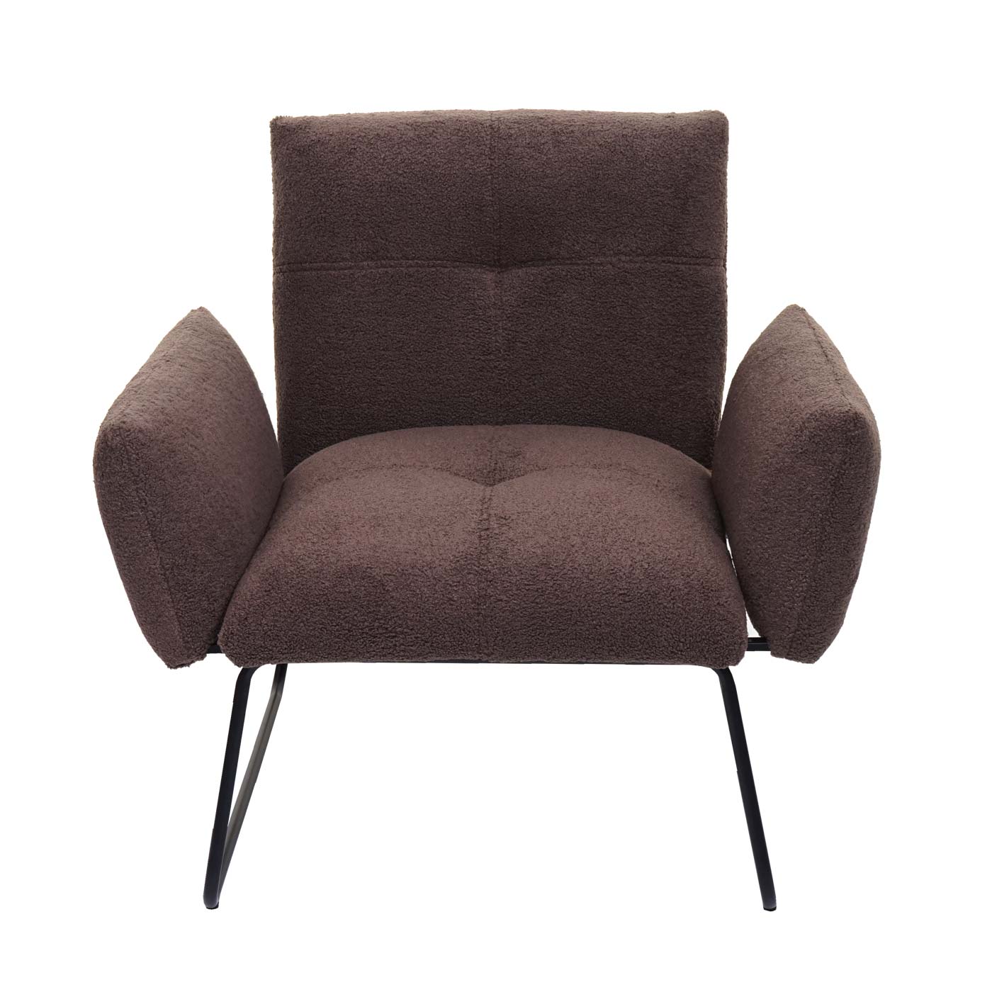 Lounge-Sessel MCW-K34, Cocktailsessel Sessel, Bouclé Stoff/Textil MVG-zertifiziert ~ braun