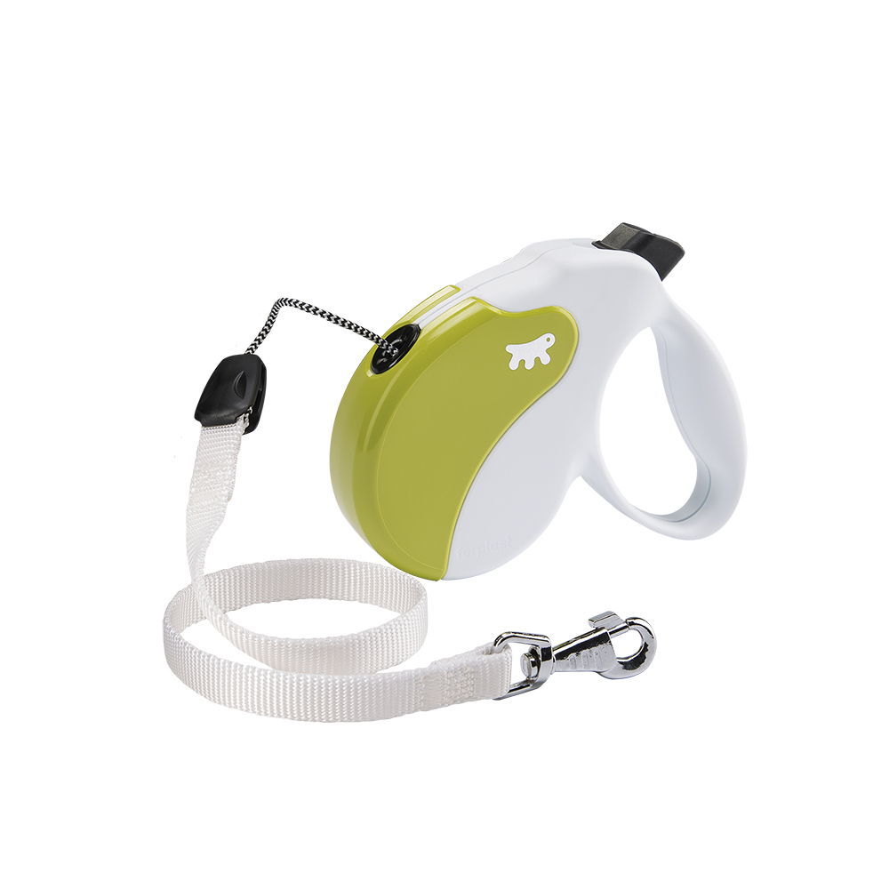 Laisse rétractable pour chiens amigo cord medium, cordon rétractable, 5 mètres, max 25 kg, blanc