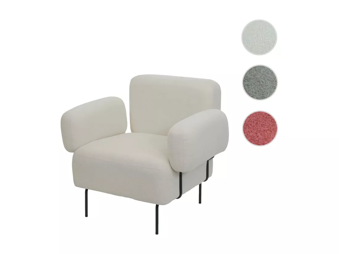 Fauteuil de salon MCW-L83, crème