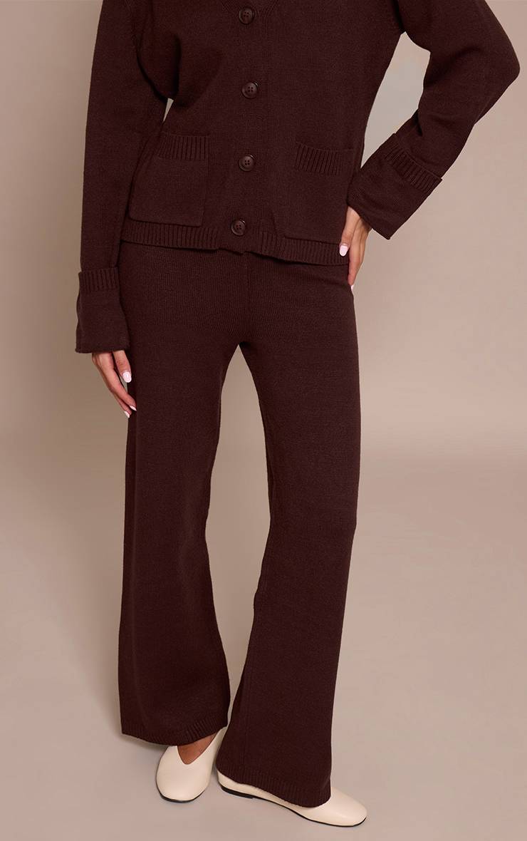 Chocolat Pantalon Large En Maille