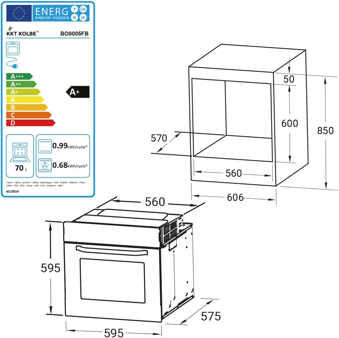 KKT KOLBE Autarkes Herdset | 60cm Einbaubackofen BO8005FB | 59cm Kochfeld CH5900RL | Grill | Heißluft | Automatik-Timer | Wärmeschutzverglasung | Kindersicherung | Knebelbedienung | SET8005FBCH5900RL