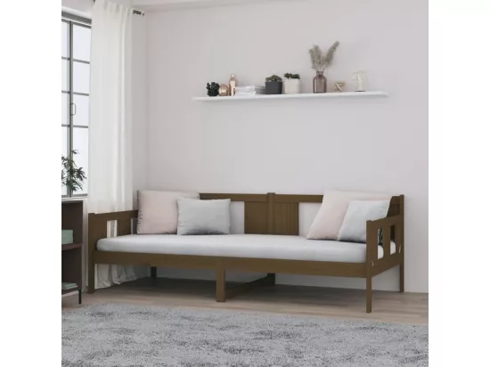 Lit de jour sans matelas marron miel bois pin massif 90x190 cm
