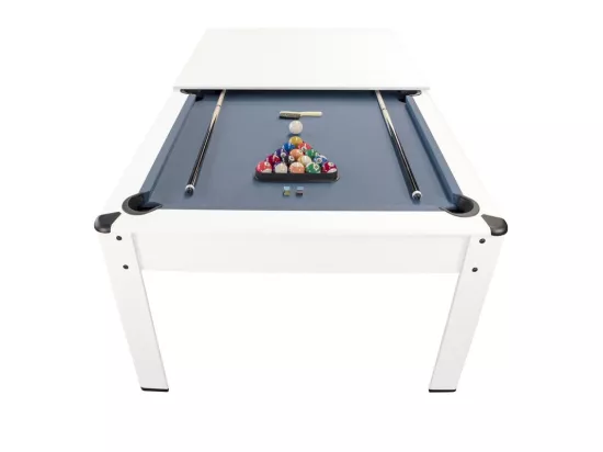Billard Américain HARMONY 6Ft - 206,5 x 116,5 x 80 cm avec accessoires et plateau dînatoire - Couleur Ivoire