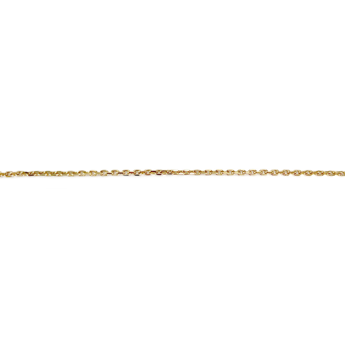 Collier d'occasion or 750 jaune maille forçat boule diamants 41 cm