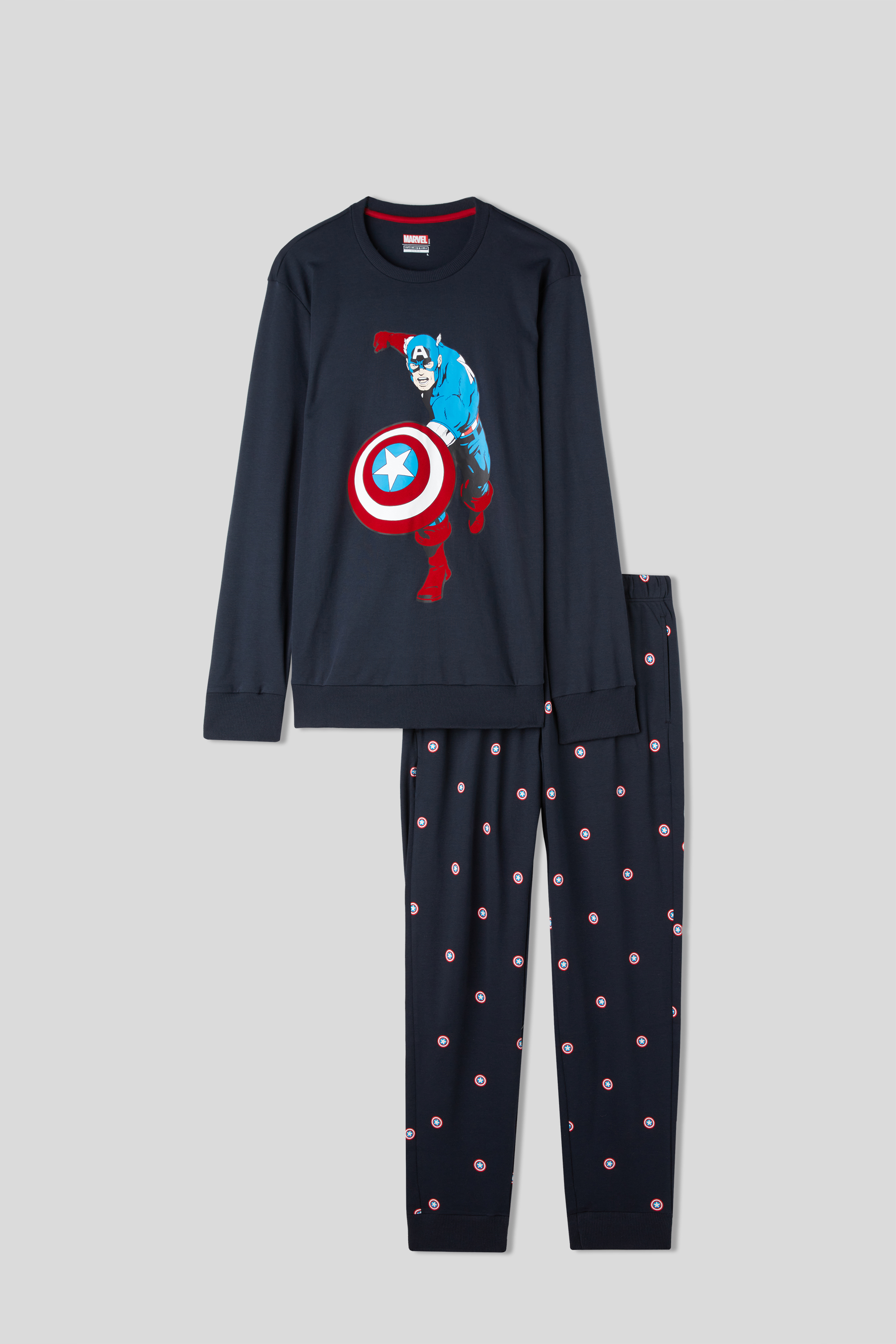 Pijama longo de algodão do Capitão América da Marvel