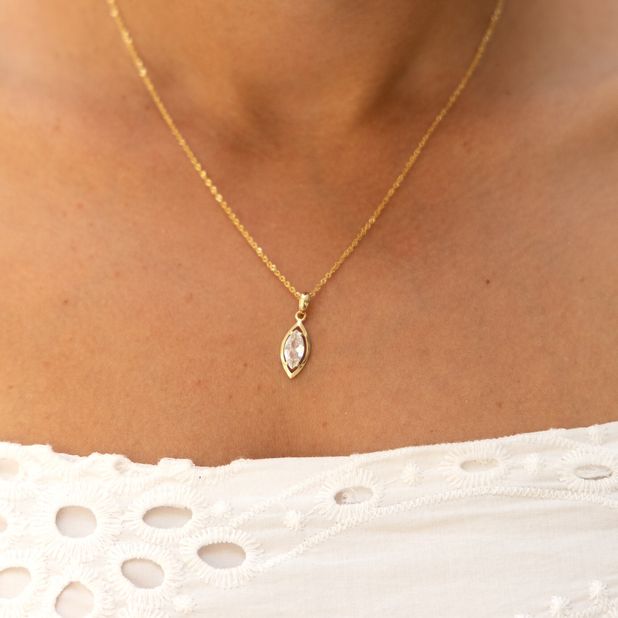 Fascination by Ellen K. Halskette Gold 333 mit Zirkonia weiß