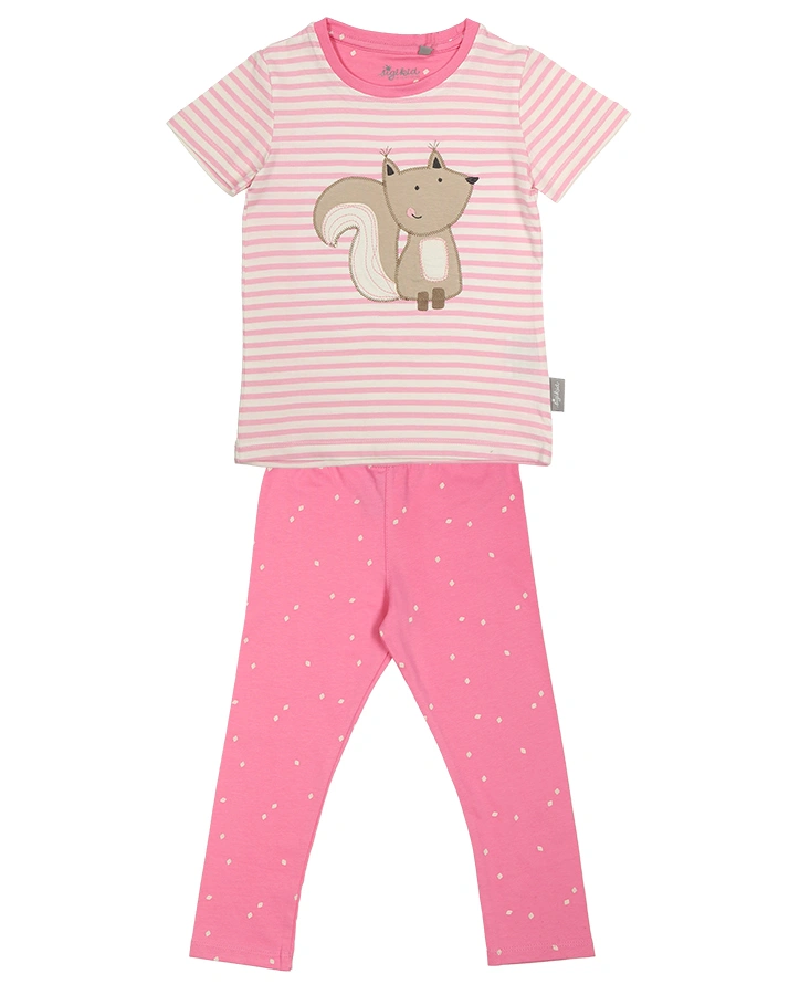 Schlafanzug LITTLE SQUIRREL 2-teilig in rosa/offwhite