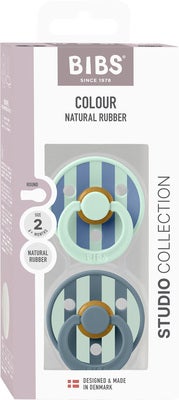 BIBS Studio Colour Block Smokk 2-Pakk Lateks Str 2, Nordic Mint Petrol Mix