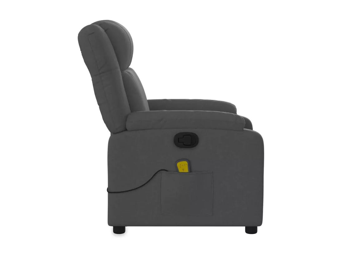 Fauteuil de massage inclinable Gris foncé Tissu