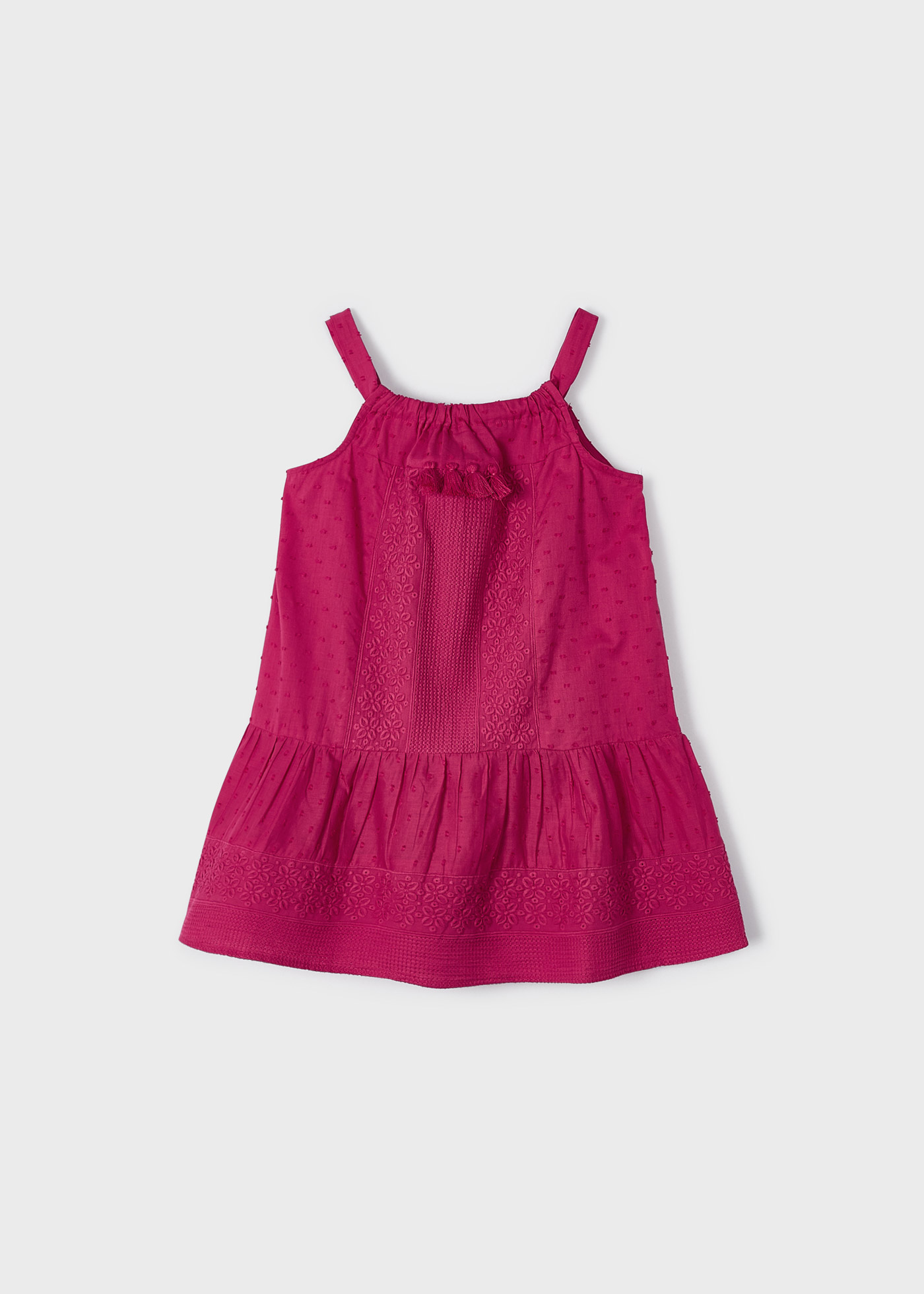 Vestido de algodão com bordados para meninas