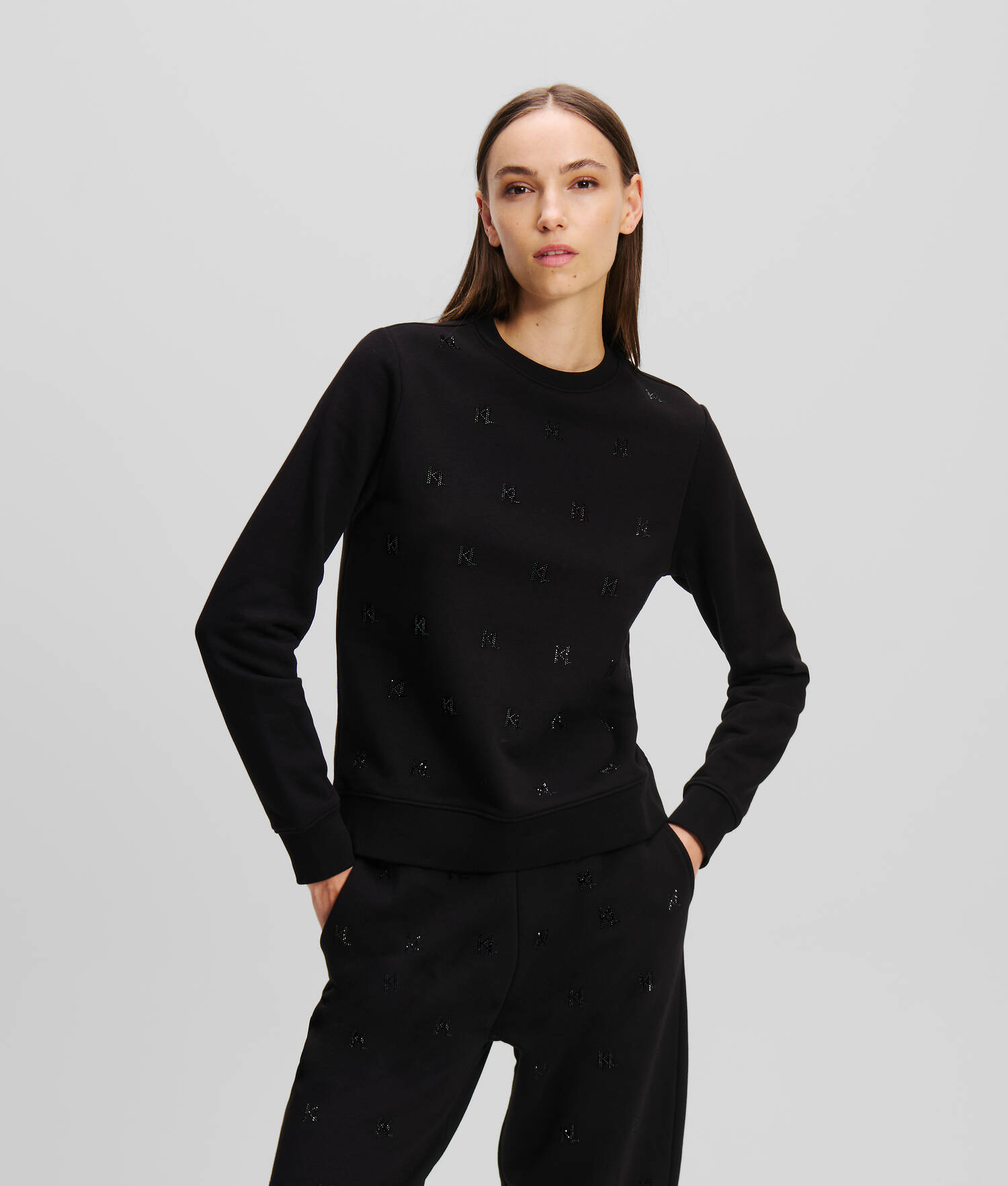 SWEAT-SHIRT À STRASS KL MONOGRAM