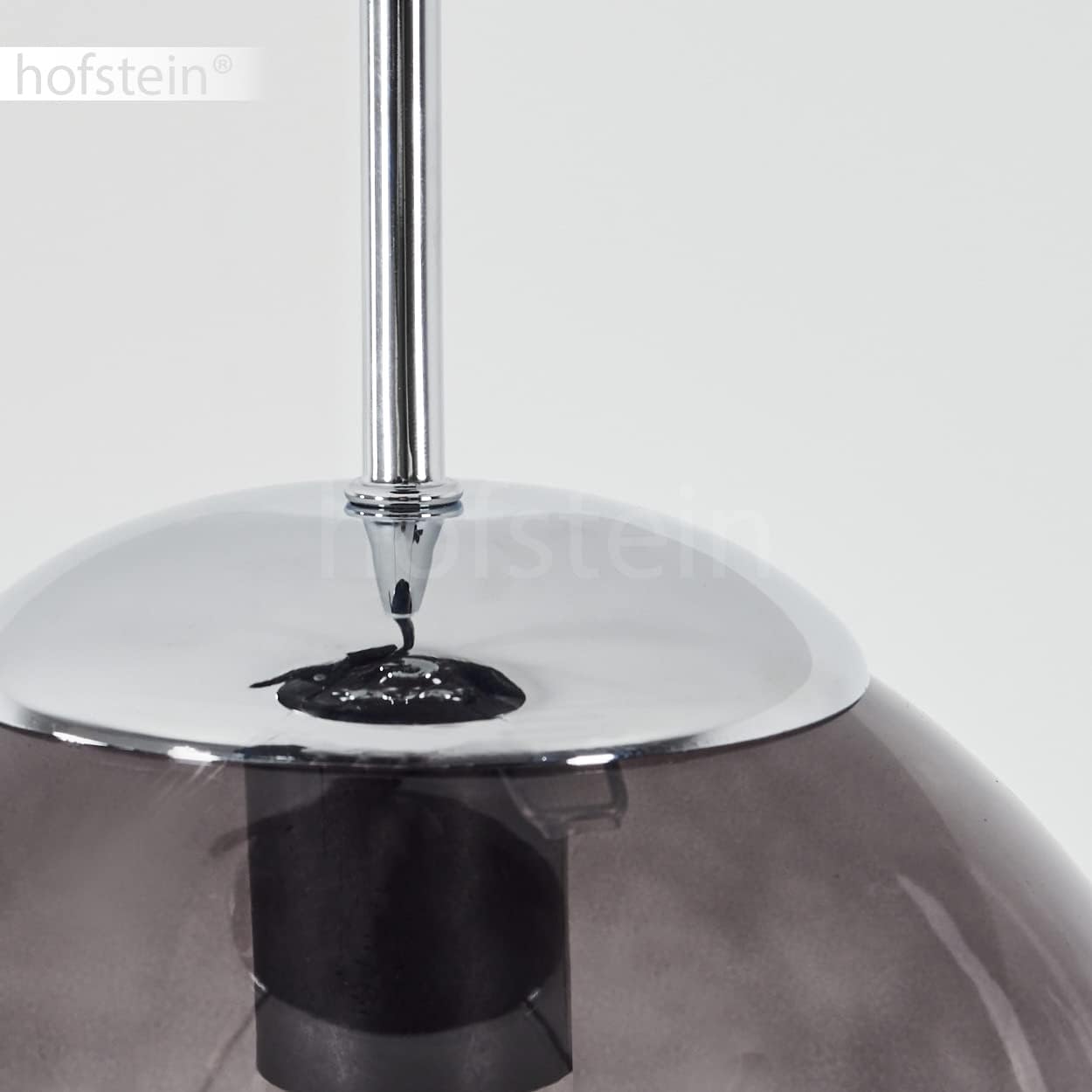 Hängeleuchte Degevos, 3-flammige Deckenlampe aus Metall/Glas in Chrom/Rauchfarben, moderne Pendellampe mit Kugeln aus Echtglas, Höhe max. 120 cm, 3 x E27,ohne Leuchtmittel
