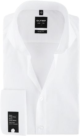 OLYMP Level Five Shirt Extra Lange Mouwen Wit Dubbelmanchet 609570-00