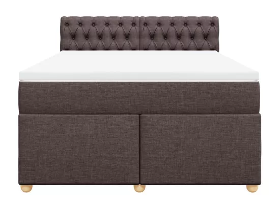 Sommier à lattes de lit avec matelas Marron foncé 160x200 cm