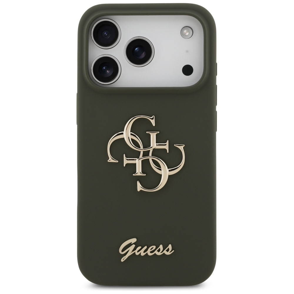 iPhone 17 Pro Max Silikon Hardcase Hülle Big 4G Script (GUHCP17XSC4GSMA) - Khaki