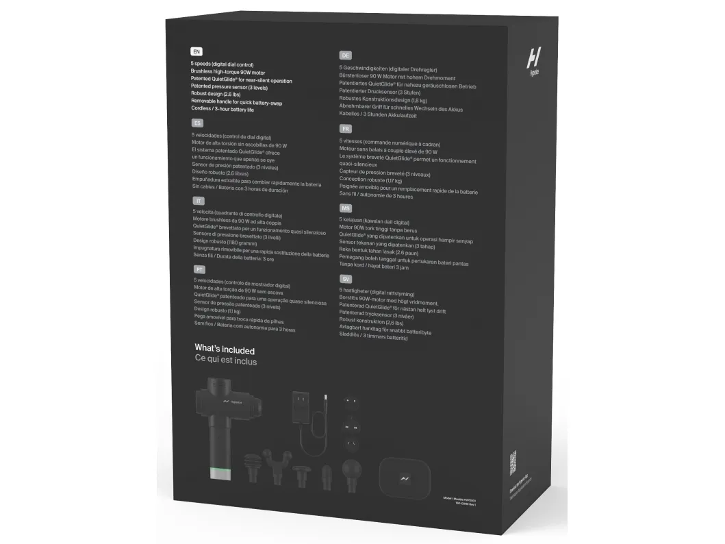 HyperIce Hypervolt 2 Pro, Perkussiv massage, Universel, Sort, Batteri, 90 W, 180 min.