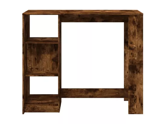 Table de bar avec étagère chêne fumé bois d'ingénierie