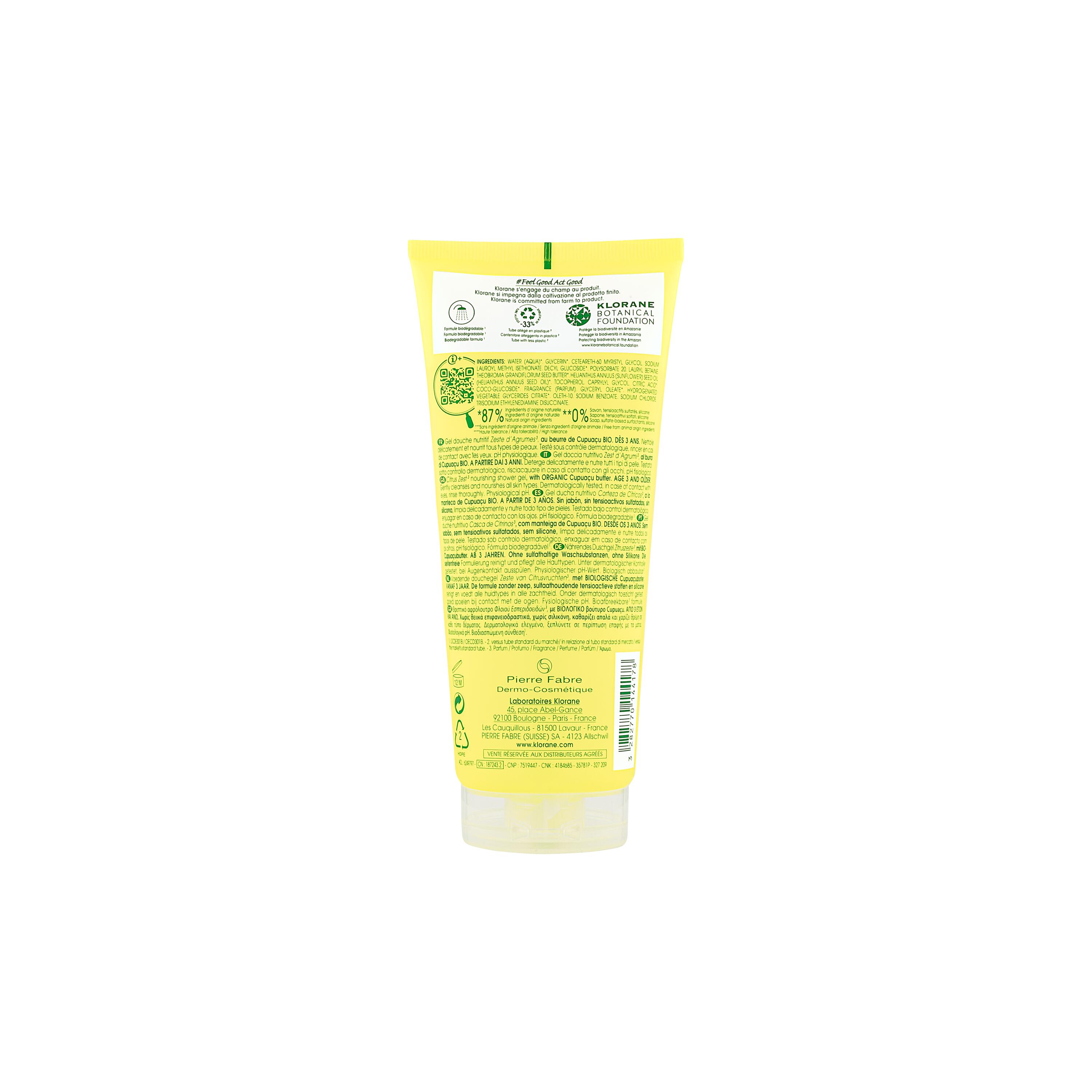 Klorane Duschgel<br>200 ml, Zitruszeste