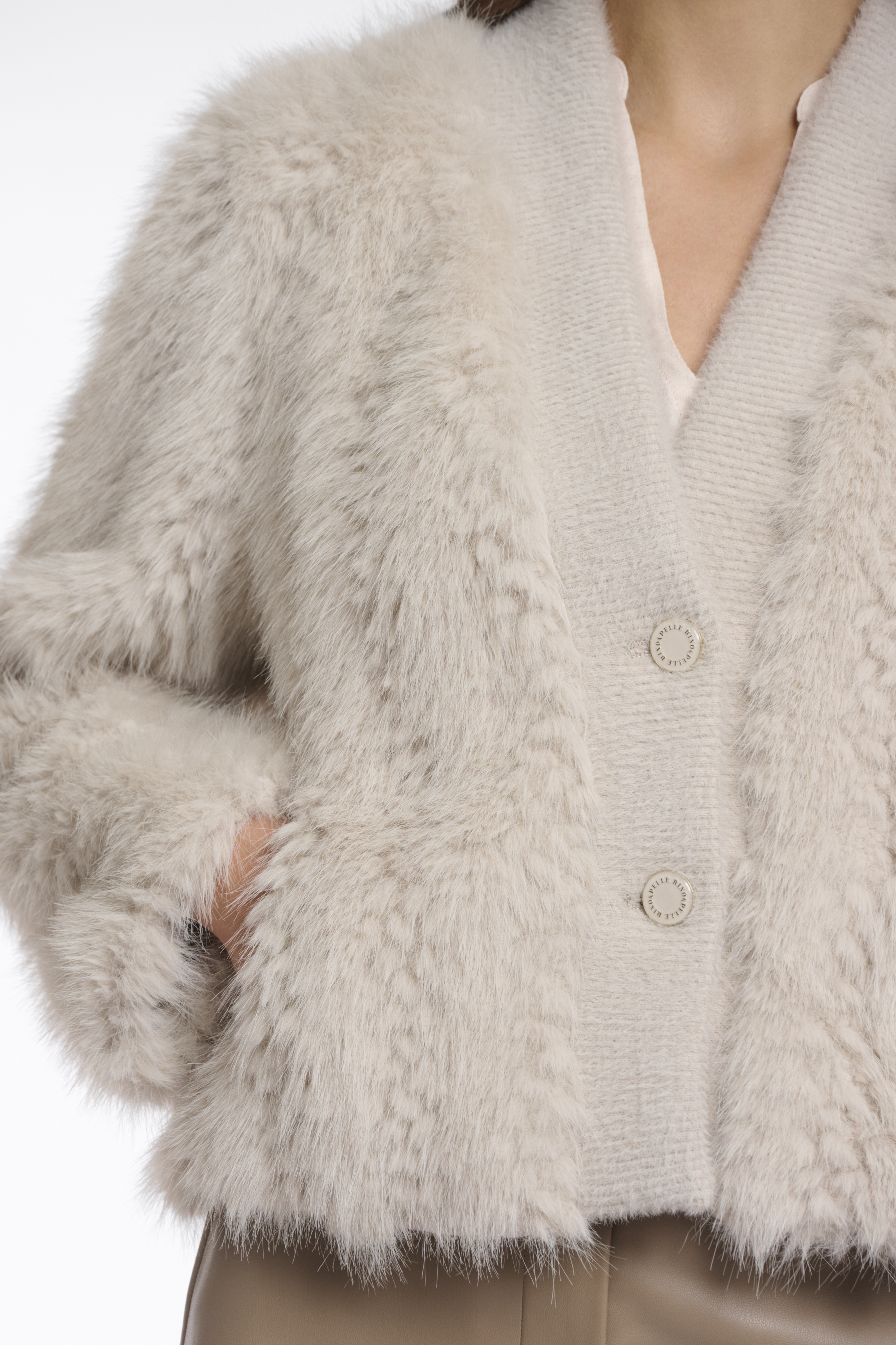 Rino & Pelle - Chaimae Short Faux Fur Jacket - Birch