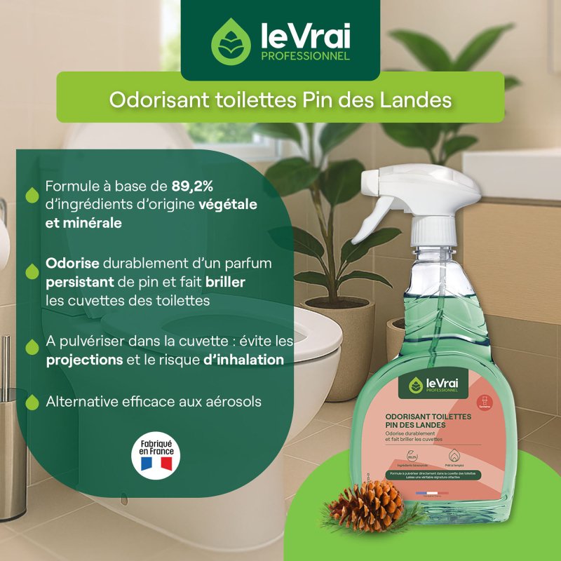 Odorisant toilettes pin des Landes Le Vrai professionnel - Spray de 750 ml