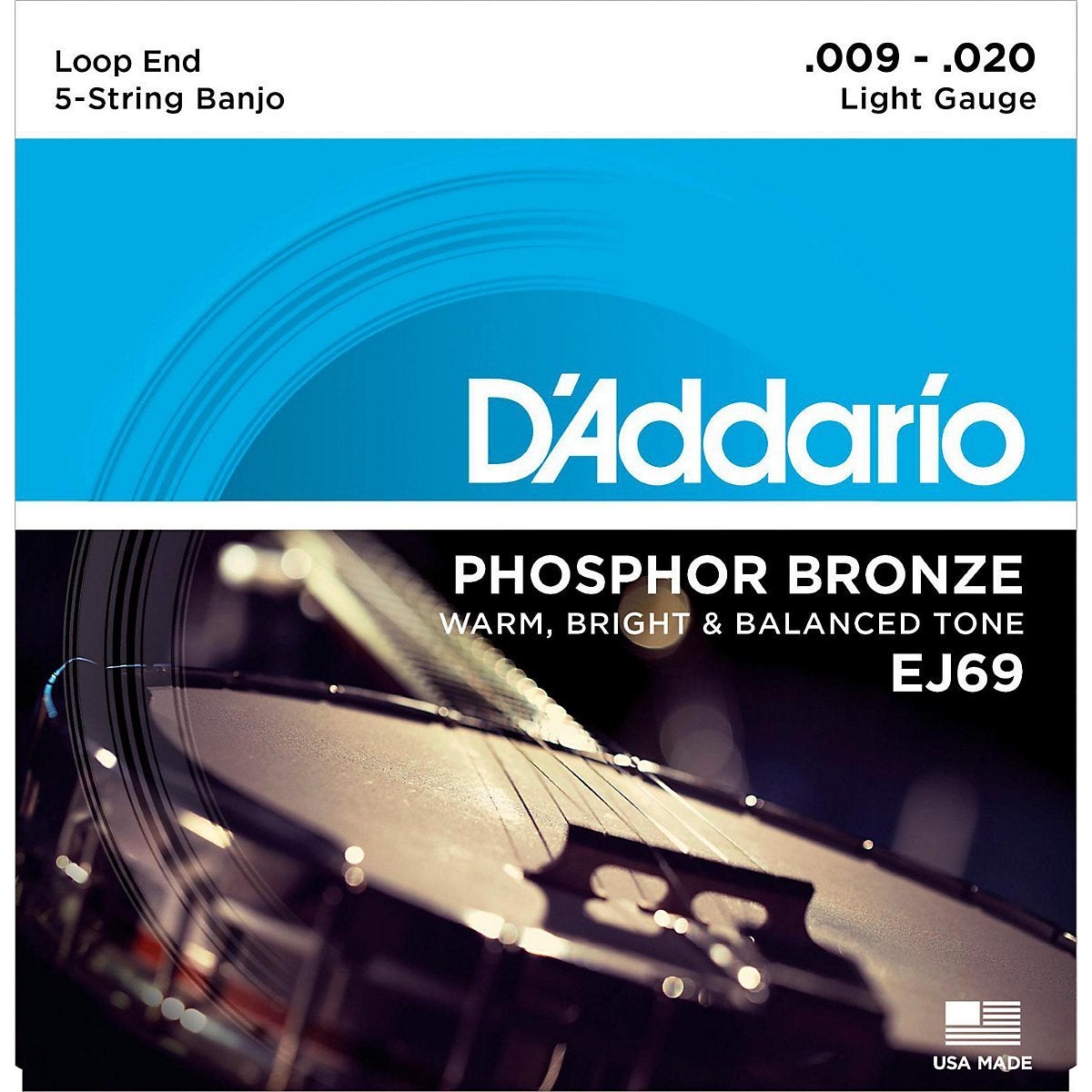 D'Addario EJ69 snarenset voor vijf-snarige banjo