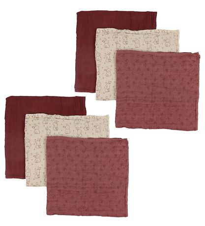 Pippi Baby Spucktücher - 6er-Pack - 65x65 cm - Alt Rose