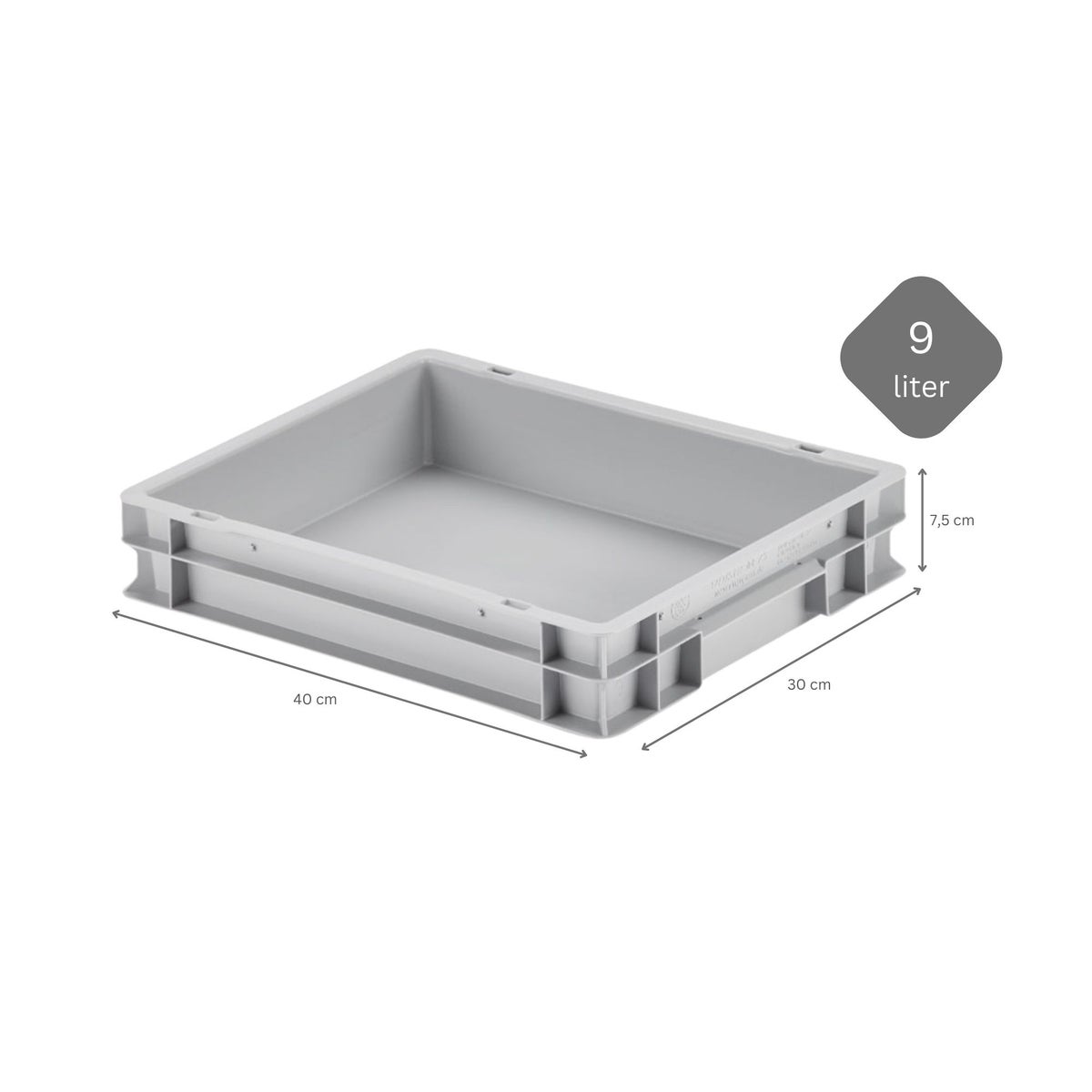 CHEFGASTRO Pizzadeegdoos zonder deksel HxBxD 7,5 x 30 x 40 cm 9 liter deegbak voor pizzadeeg Stapelbare pizzadoos